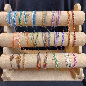Pura Vida type handmade custom waterproof surfer boho bracelets and anklets.